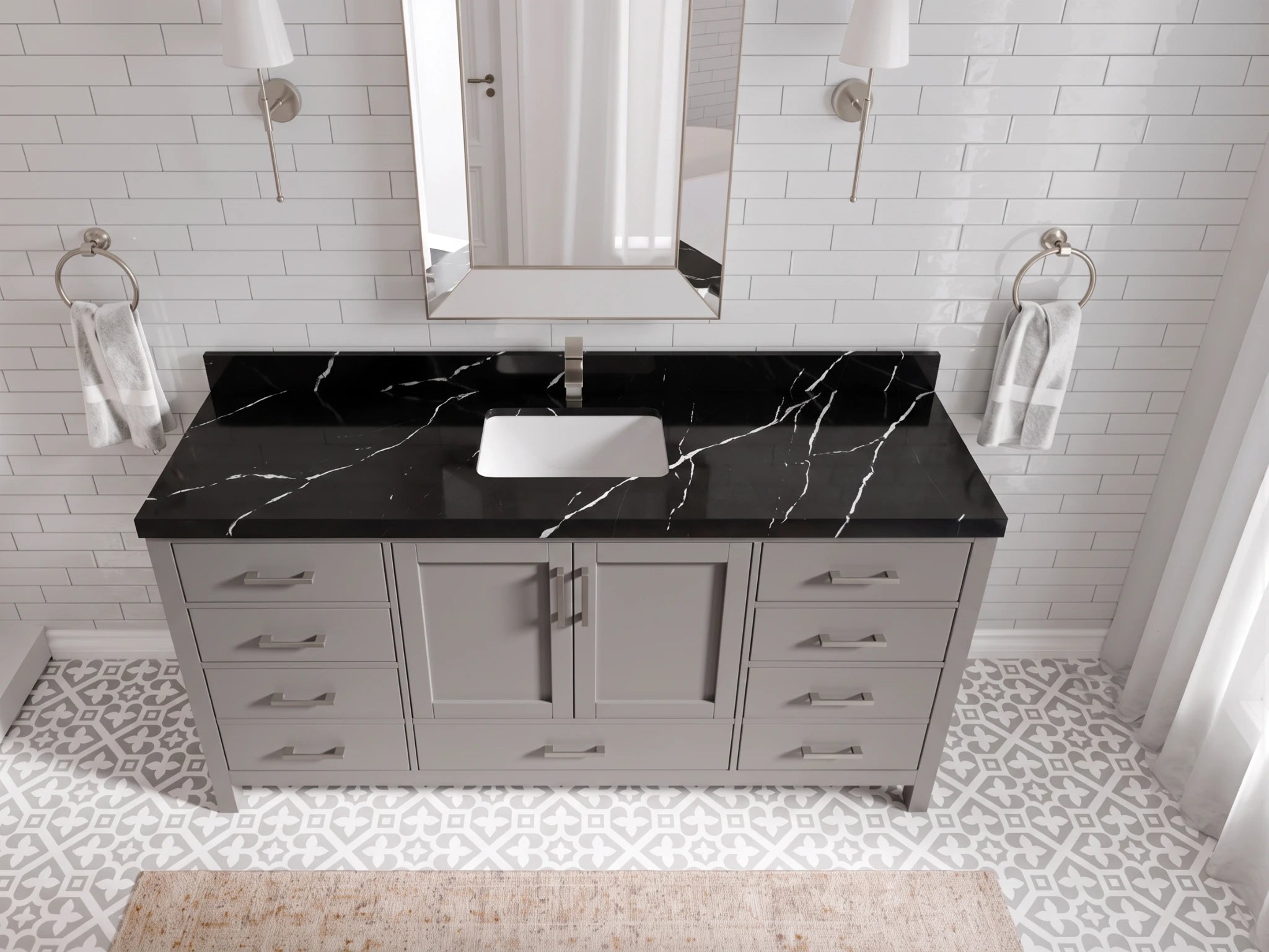 Malibu 72 in. W x 22 in. D Single Sink Bathroom Vanity