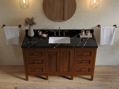Nashville Teak Wood 60 in. W x 22 in. D Single Sink Bathroom Vanity