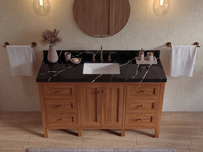 Nashville Teak Wood 60 in. W x 22 in. D Single Sink Bathroom Vanity