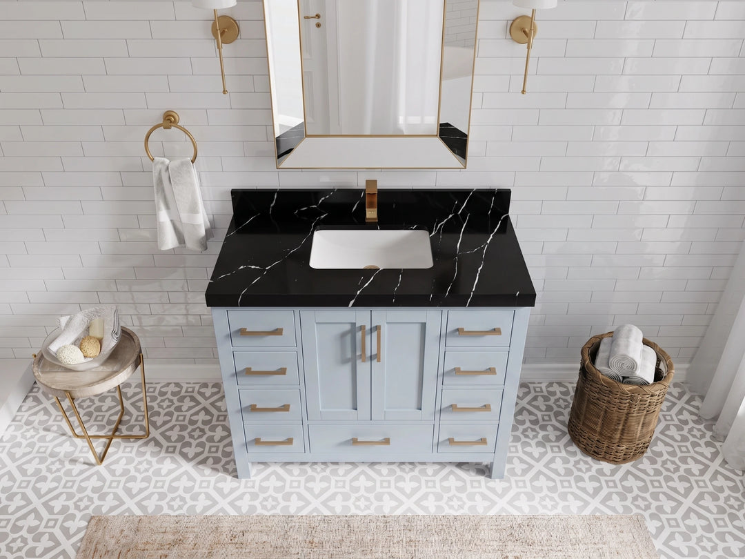 Malibu 42 in. W x 22 in. D Single Sink Bathroom Vanity | 
              
                Blue Heather
                
                  
             - MLB_BLU_WHQZ_42 - photo №8