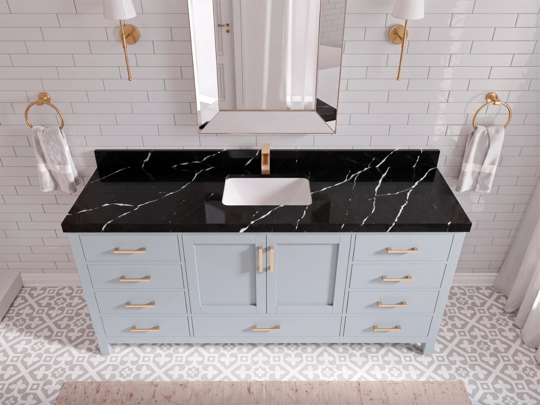 Malibu 72 in. W x 22 in. D Single Sink Bathroom Vanity