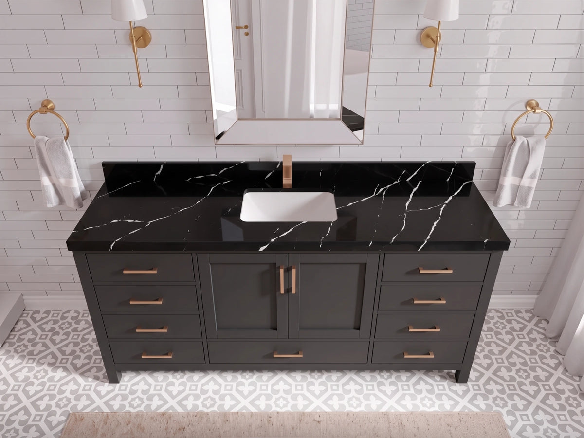 Malibu 72 in. W x 22 in. D Single Sink Bathroom Vanity