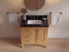 Nashville Teak Wood 36 in. W x 22 in. D Center Sink Bathroom Vanity - photo 5