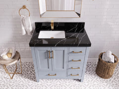 Malibu 36 in. W x 22 in. D Left Offset Sink Bathroom Vanity - photo 8