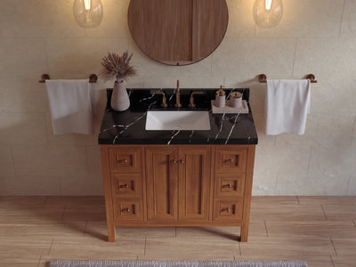 Nashville Teak Wood 42 in. W x 22 in. D Single Sink Bathroom Vanity