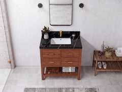 Parker Teak Wood 36 in. W x 22 in. D Center Sink Bathroom Vanity - photo 6
