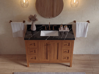 Nashville Teak Wood 48 in. W x 22 in. D Single Sink Bathroom Vanity
