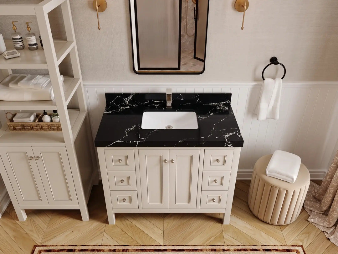 Nashville 42 in. W x 22 in. D Single Sink Bathroom Vanity | 
              
                Fine Grain Linen Beige
                
                  
             - NAS_FNG_WHQZ_42 - photo №19