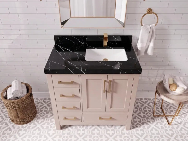 Malibu 36 in. W x 22 in. D Right Offset Sink Bathroom Vanity - photo 8