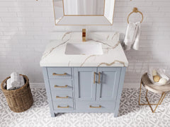 Malibu 36 in. W x 22 in. D with Center Sink Bathroom Vanity - photo 8