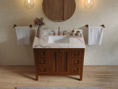 Nashville Teak Wood 42 in. W x 22 in. D Single Sink Bathroom Vanity