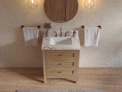 Nashville Teak Wood 30 in. W x 22 in. D Single Sink Bathroom Vanity