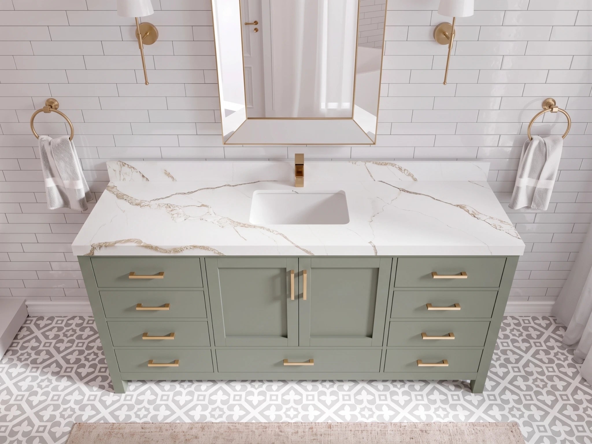Malibu 72 in. W x 22 in. D Single Sink Bathroom Vanity