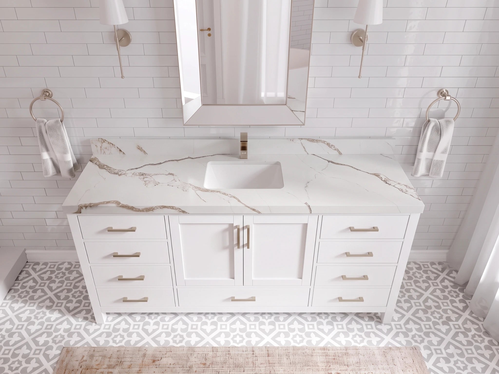 Malibu 72 in. W x 22 in. D Single Sink Bathroom Vanity