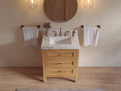 Nashville Teak Wood 30 in. W x 22 in. D Single Sink Bathroom Vanity - photo 9