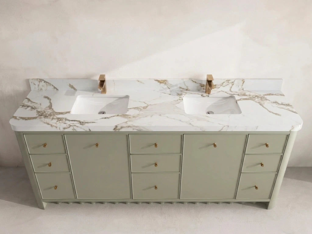 Orlando 84 in. W x 22 in. D Double Sink Bathroom Vanity | 
              
                Evergreen
                
                  
             - ORL_EGN_PALS_84D - photo №8