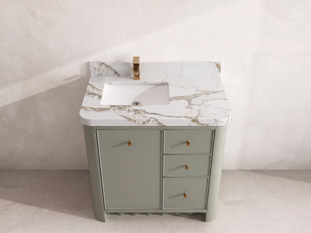 Orlando 36 in. W x 22 in. D Left Offset Sink Bathroom Vanity | 
              
                Evergreen
                
                  
             - ORL_EGN_CA_GL_36L - photo №7