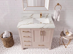 Malibu 36 in. W x 22 in. D Right Offset Sink Bathroom Vanity - photo 9