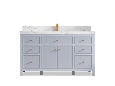Sonoma 60 in W x 22 in D Free Standing Reeded Single Sink Bathroom Vanity