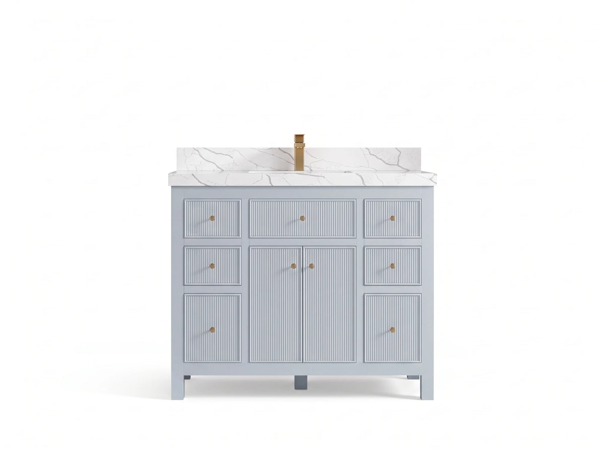 Sonoma 42 in W x 22 in D Free Standing Reeded Single Sink Bathroom Vanity