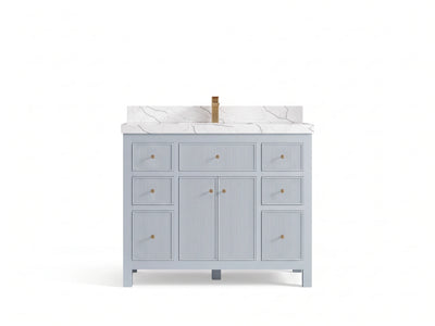Sonoma 42 in W x 22 in D Free Standing Reeded Single Sink Bathroom Vanity