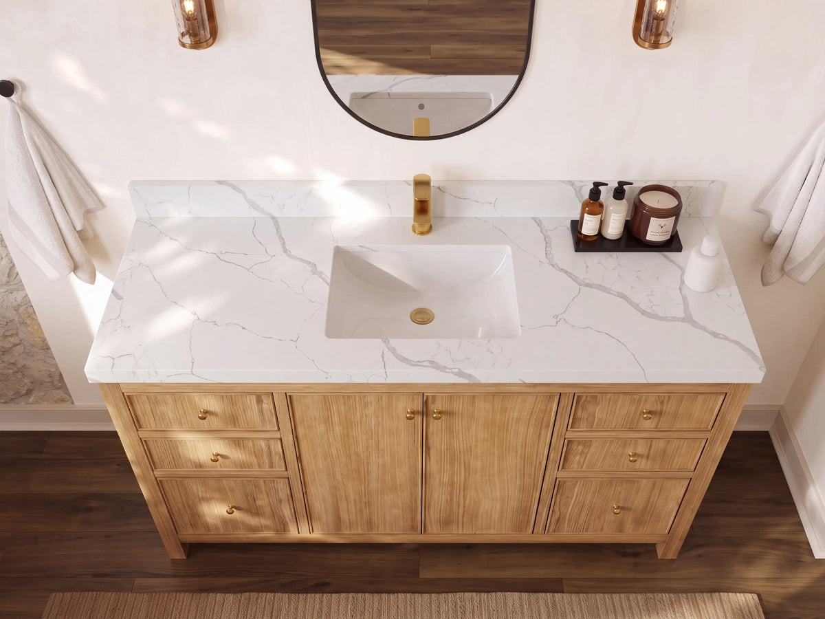 Chicago Teak 60 in. W x 22 in. D Single Sink Bathroom Vanity