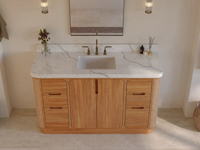 Ventura Teak Wood 60 in. W x 22 in. D Single Sink Bathroom Vanity