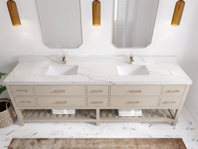 Parker 96 in W x 22 in D Free Standing Double Sink Bathroom Vanity