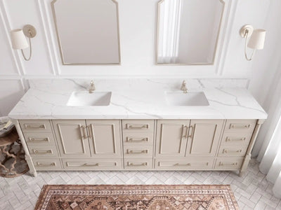 Aberdeen 96 in W x 22 in D Free Standing Double Sink Bathroom Vanity
