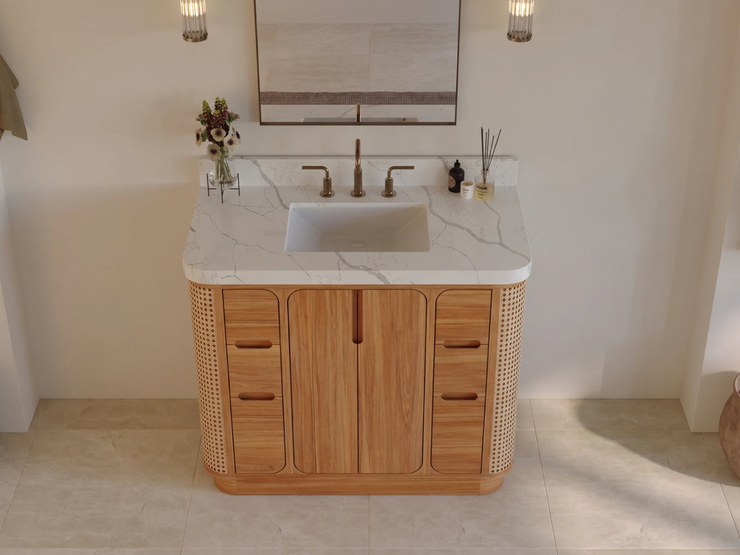 Ventura Teak 42 in. W x 22 in. D Single Sink Bathroom Vanity | 
              
                Light Natural Teak
                
                  
             - VTR_TK_LNT_CA_LZ_42 - photo №7