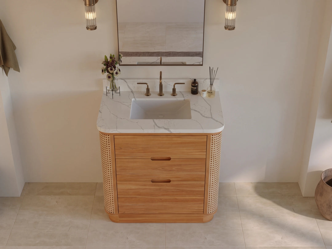 Ventura Teak 36 in. W x 22 in. D Center Sink Bathroom Vanity | 
              
                Light Natural Teak
                
                  
             - VTR_TK_LNT_CA_LZ_36C - photo №7