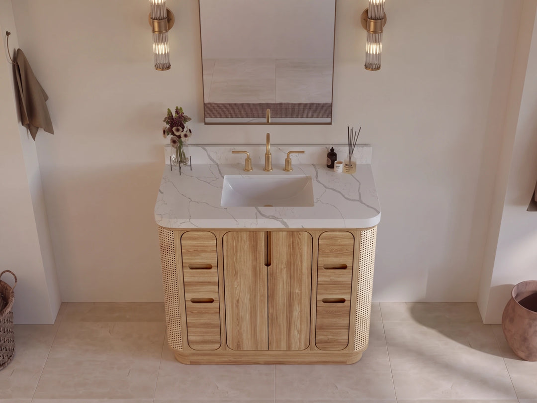 Ventura Teak 42 in. W x 22 in. D Single Sink Bathroom Vanity | 
              
                Light Natural Teak
                
                  
             - VTR_TK_LNT_CA_LZ_42 - photo №2