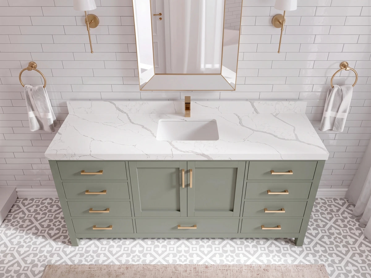 Malibu 72 in. W x 22 in. D Single Sink Bathroom Vanity