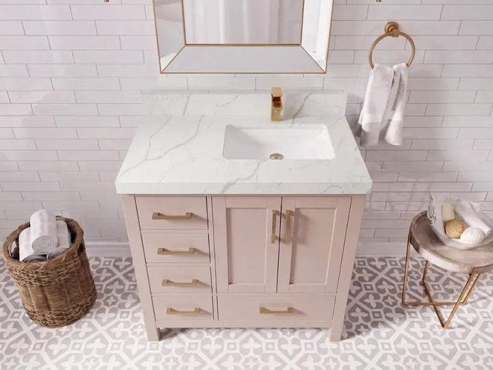 Malibu 36 in. W x 22 in. D Right Offset Sink Bathroom Vanity - photo 10