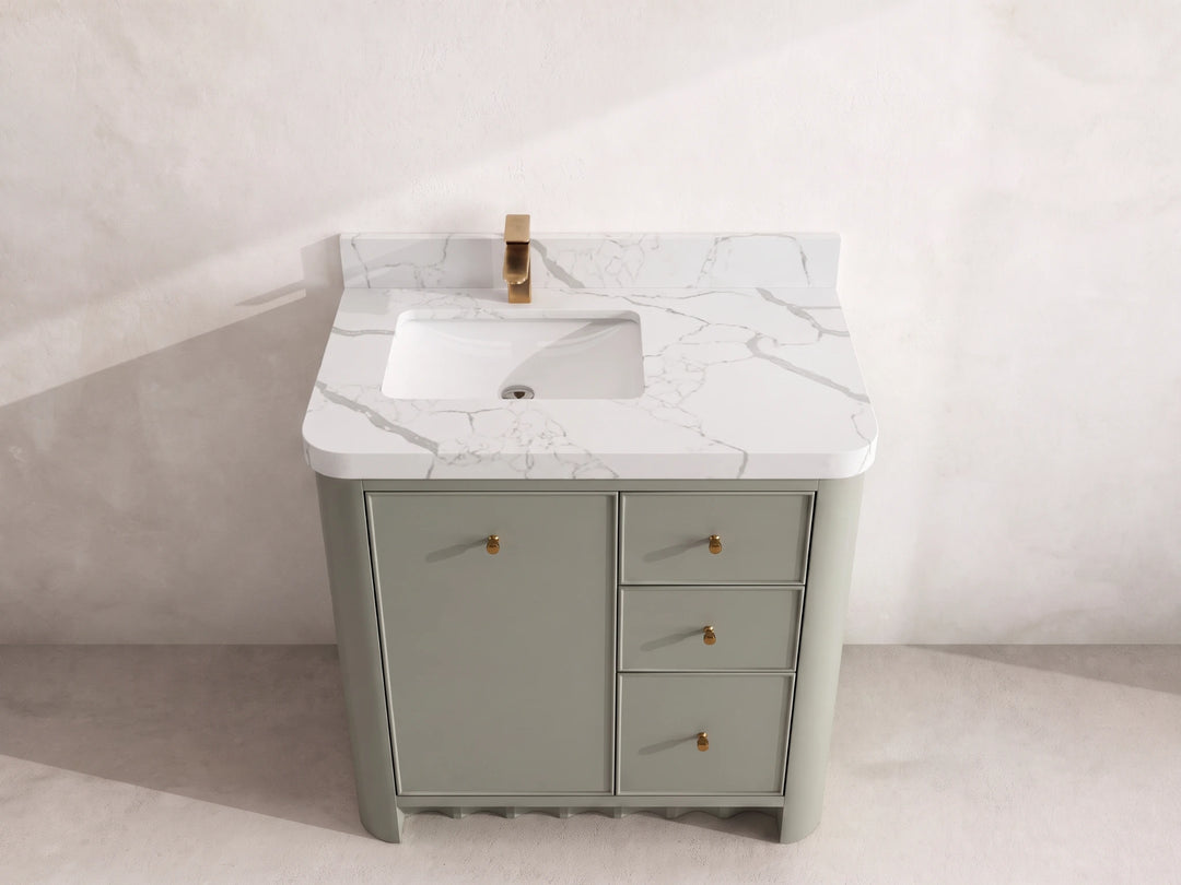 Orlando 36 in. W x 22 in. D Left Offset Sink Bathroom Vanity | 
              
                Evergreen
                
                  
             - ORL_EGN_CA_GL_36L - photo №15