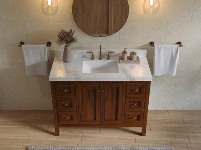 Nashville Teak Wood 48 in. W x 22 in. D Single Sink Bathroom Vanity