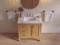 Nashville Teak Wood 36 in. W x 22 in. D Center Sink Bathroom Vanity - photo 8