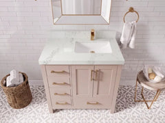 Malibu 36 in. W x 22 in. D Right Offset Sink Bathroom Vanity - photo 11