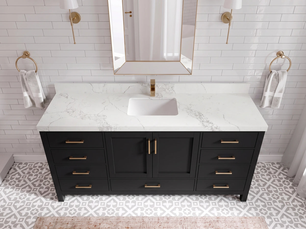 Malibu 72 in. W x 22 in. D Single Sink Bathroom Vanity