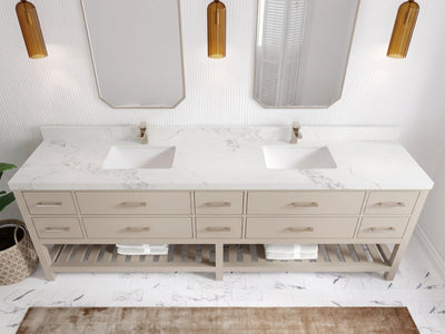 Parker 96 in W x 22 in D Free Standing Double Sink Bathroom Vanity