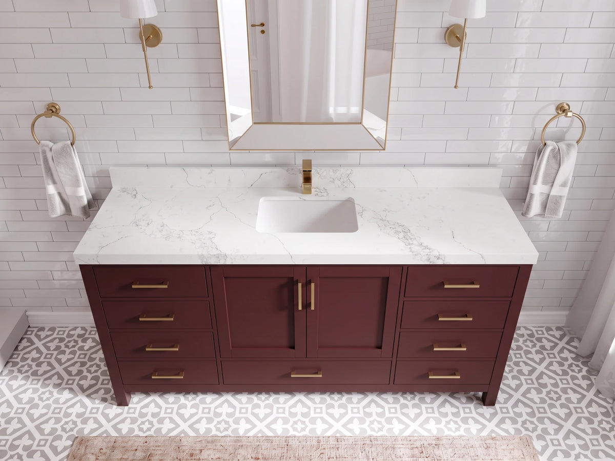 Malibu 72 in. W x 22 in. D Single Sink Bathroom Vanity
