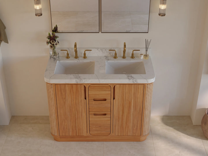 Ventura Teak 48 in. W x 22 in. D Double Sink Bathroom Vanity - photo 10