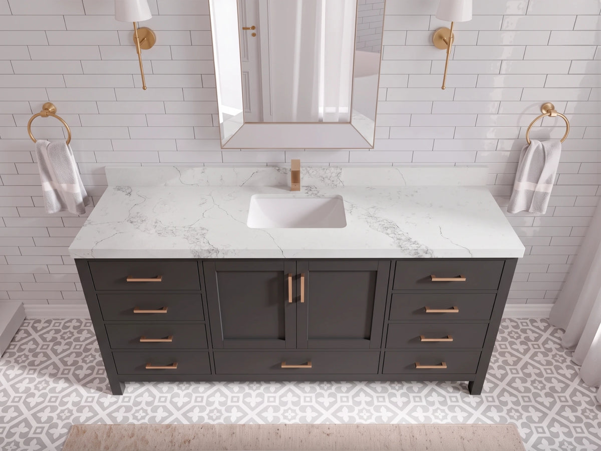 Malibu 72 in. W x 22 in. D Single Sink Bathroom Vanity
