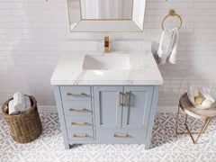 Malibu 36 in. W x 22 in. D with Center Sink Bathroom Vanity - photo 10