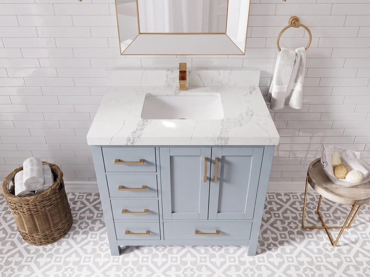 Malibu 36 in. W x 22 in. D with Center Sink Bathroom Vanity - photo 10