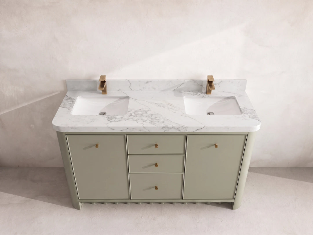 Orlando 60 in. W x 22 in. D Double Sink Bathroom Vanity | 
              
                Evergreen
                
                  
             - ORL_EGN_CA_GL_60D - photo №12