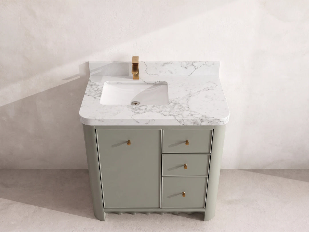 Orlando 36 in. W x 22 in. D Left Offset Sink Bathroom Vanity | 
              
                Evergreen
                
                  
             - ORL_EGN_CA_GL_36L - photo №17