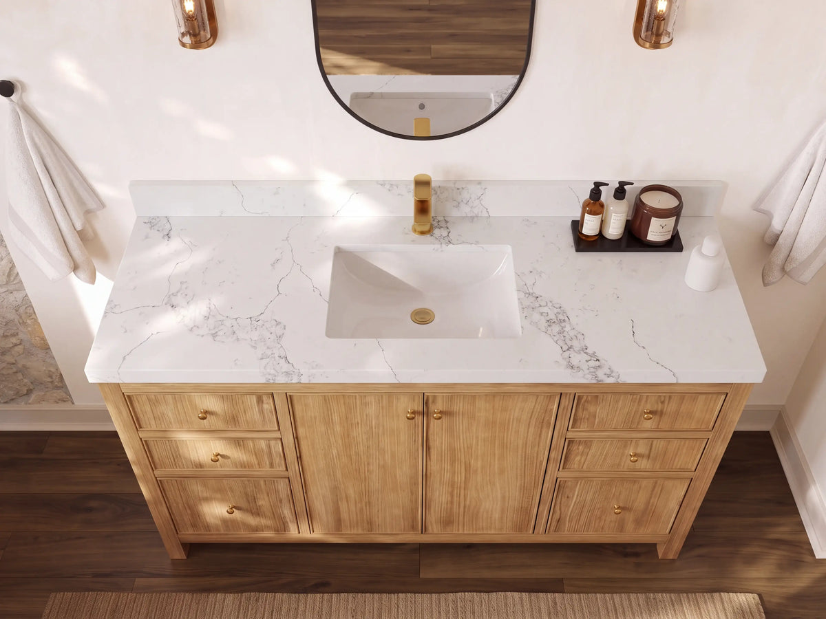 Chicago Teak 60 in. W x 22 in. D Single Sink Bathroom Vanity