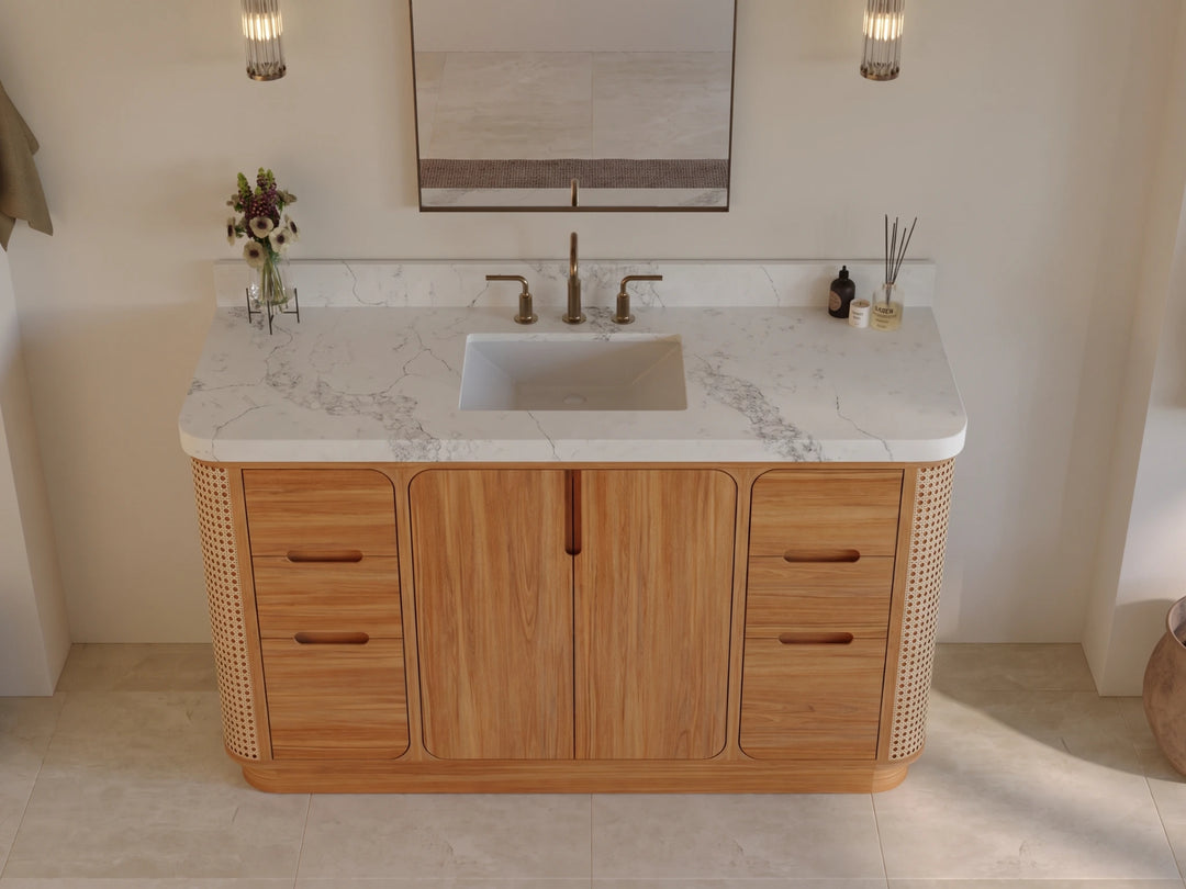 Ventura Teak 60 in. W x 22 in. D Single Sink Bathroom Vanity | 
              
                Light Natural Teak
                
                  
             - VTR_TK_LNT_CA_LZ_60S - photo №9