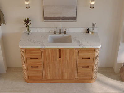Ventura Teak Wood 60 in. W x 22 in. D Single Sink Bathroom Vanity
